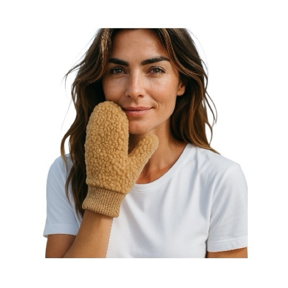 Time And Tru Faux Sherpa Teddy Mittens - Picture 4 of 8